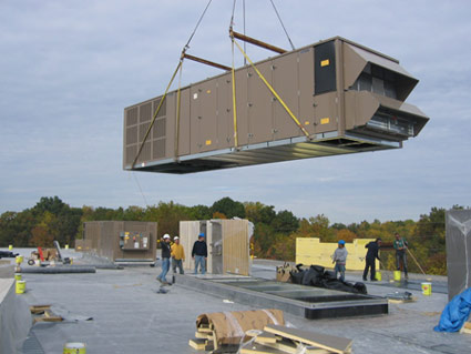 Commercial-RTU-Crane-lift-install